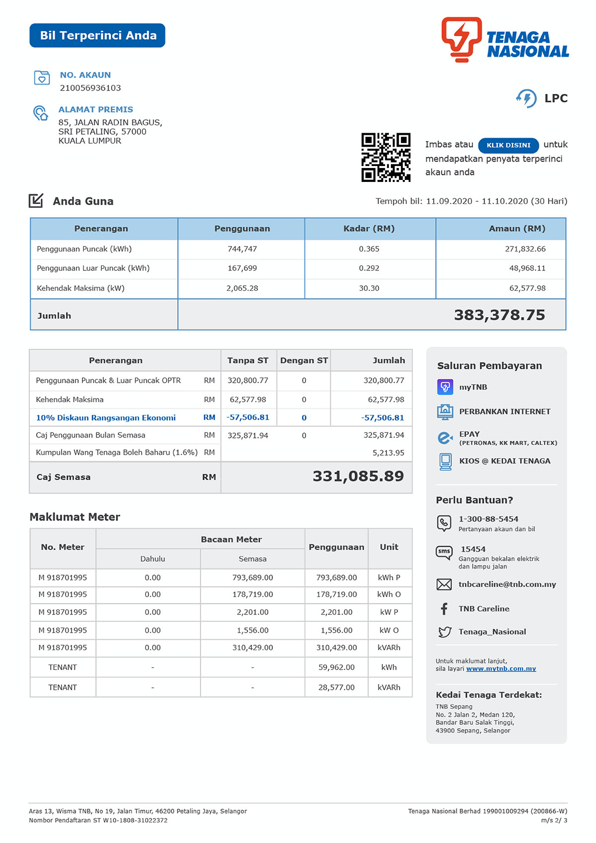 TNB Business Email Bill Layout Page 2